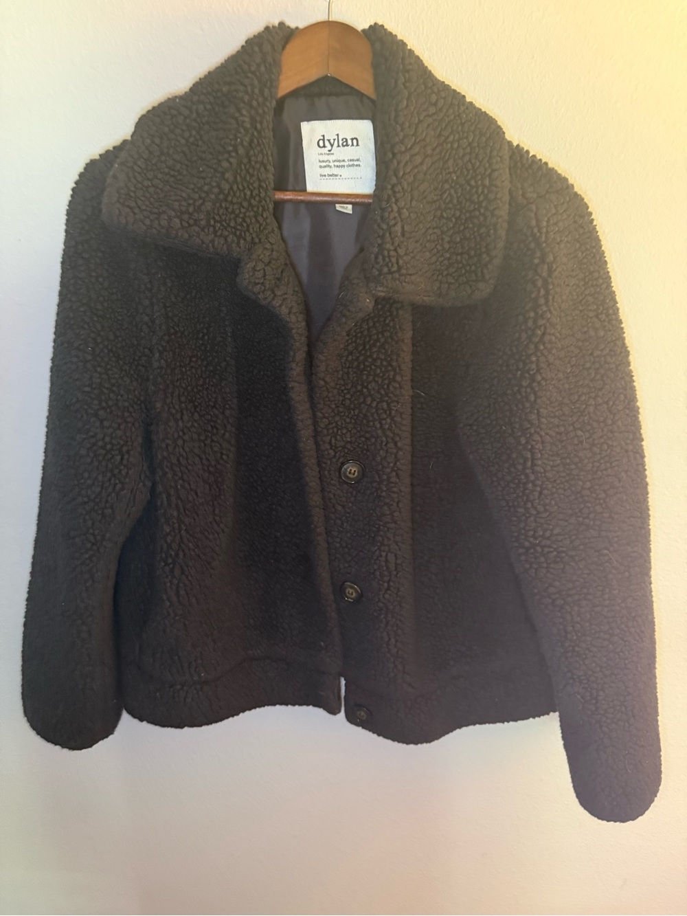 dylan Black Teddy Sherpa Jacket